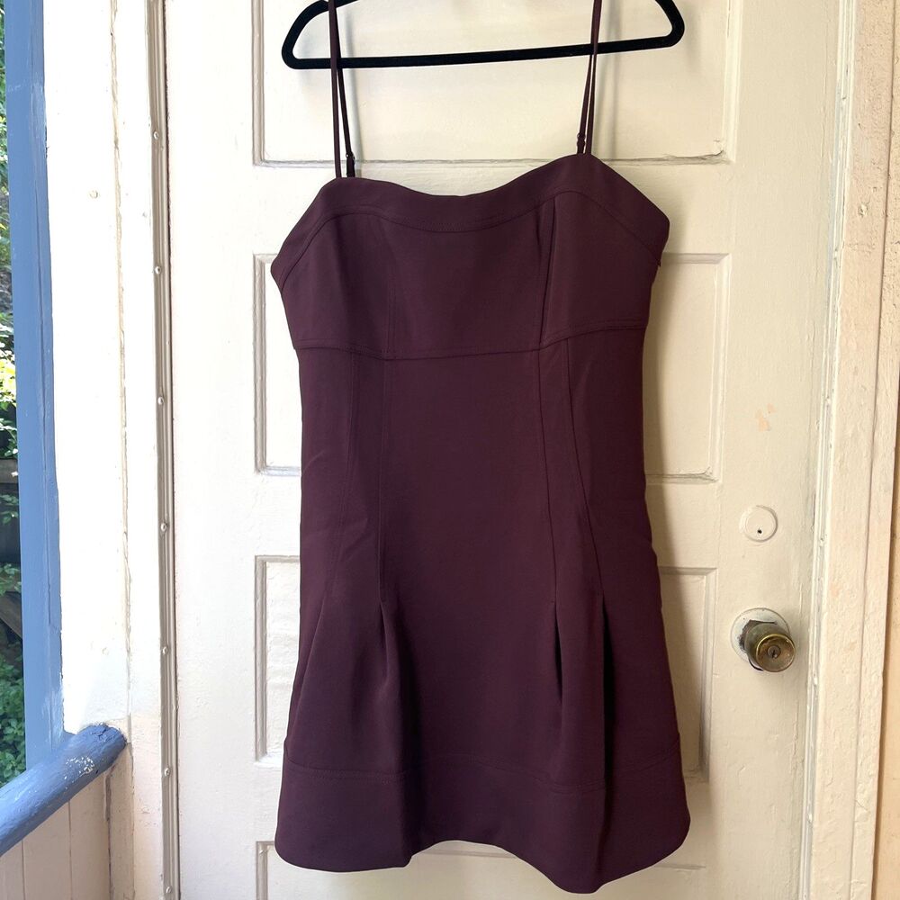 Banana Republic Cocktail Dress 16T Maroon Strappy Cruise Party Event Resort Gala
